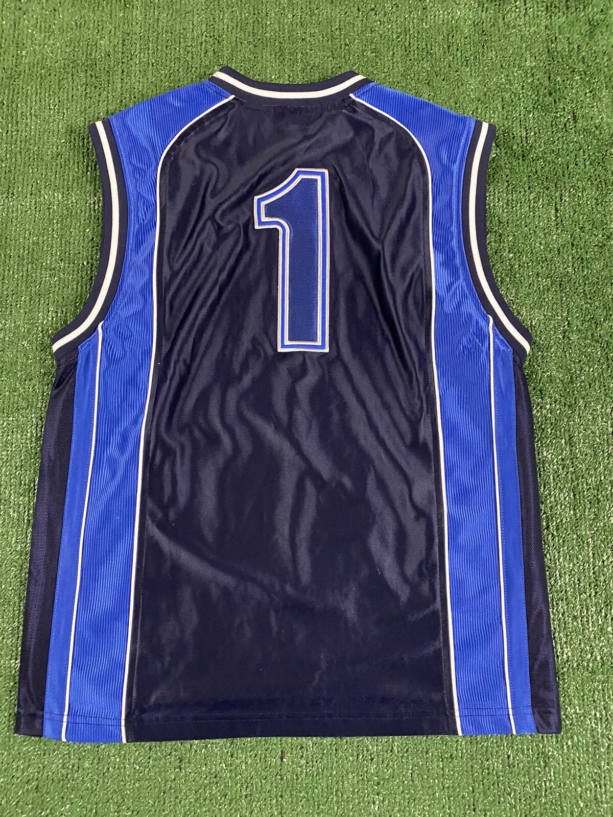Vintage And1 And One Blue Black Basketball Playground Jersey Sz Youth Medium gallery