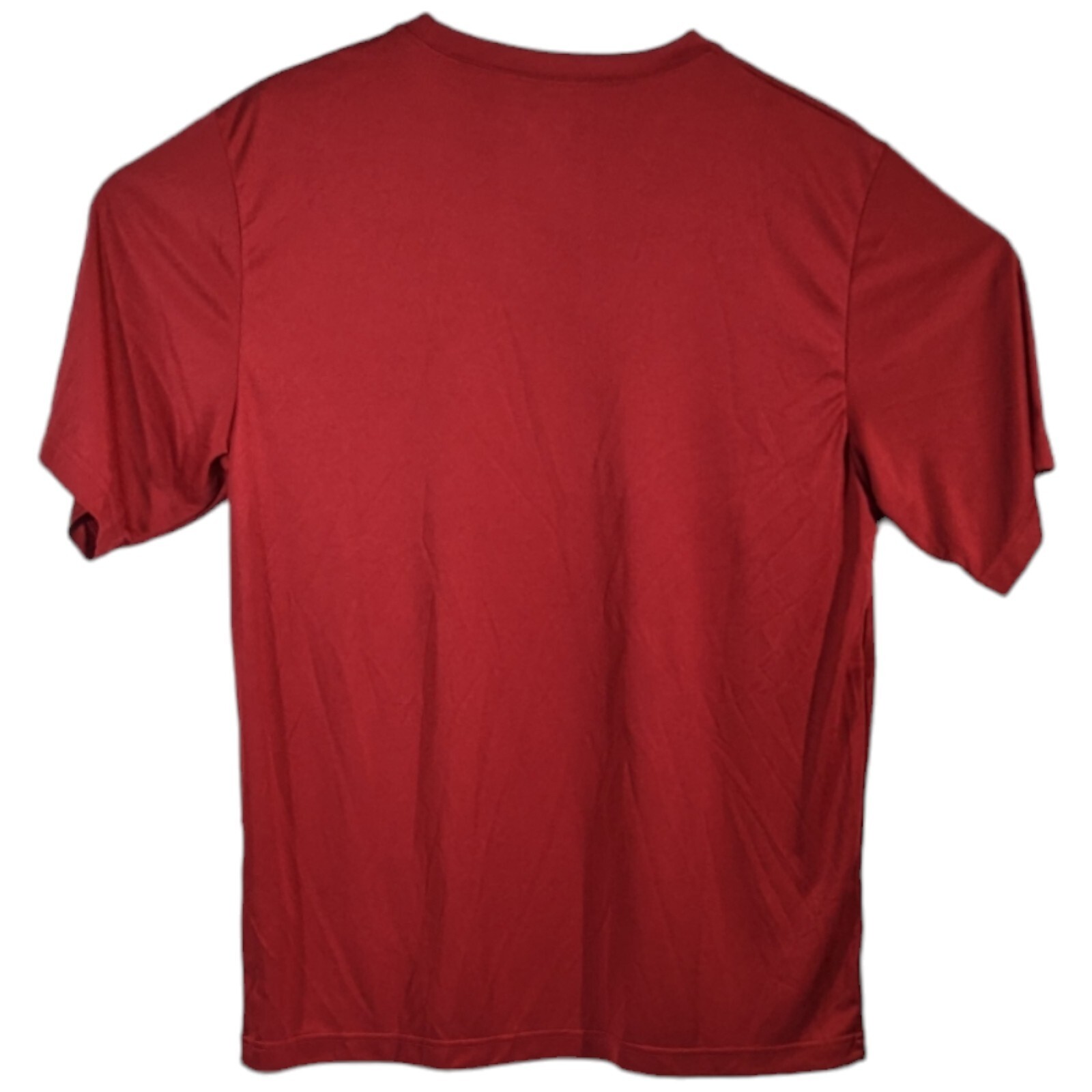 Plain Red Workout Shirt Mens Performance Gym Top Dark Red Size L Large Team 365 gallery