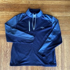 Callaway Long Sleeve Pullover Mens Medium Blue 1/4 Zip Golf Stretch Pockets