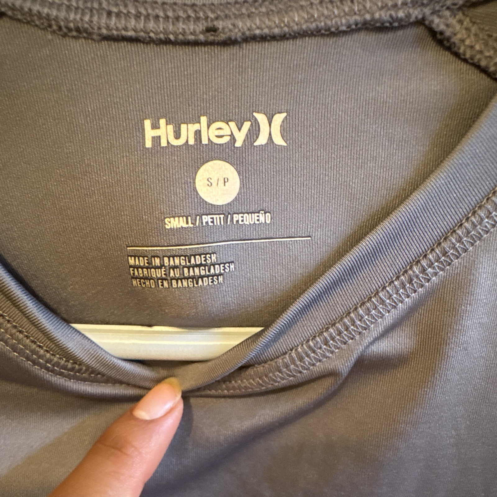 Hurley Men's Gray Long Sleeve Crew Neck Graphic Logo T-Shirt Size S gallery