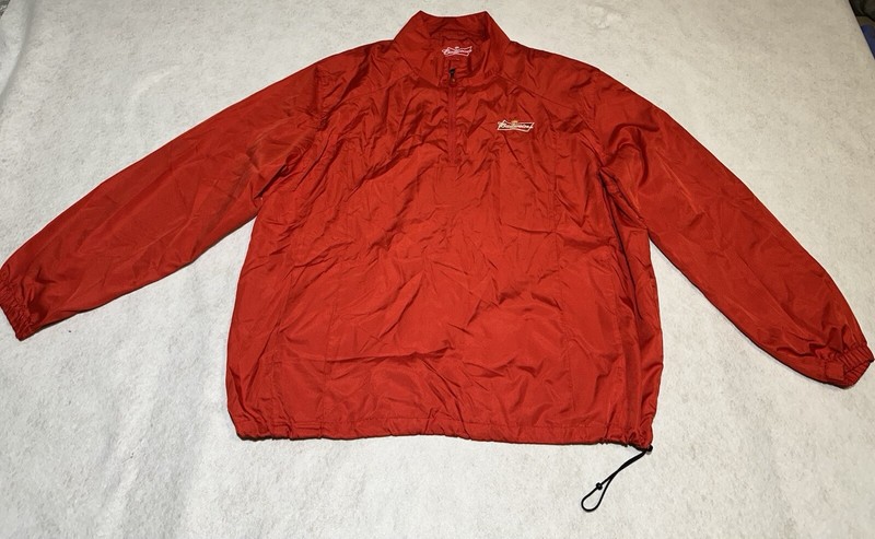 Budweiser Mens 1/4 Zip Pullover Windbreaker Long Sleeve Red Size 2XL gallery