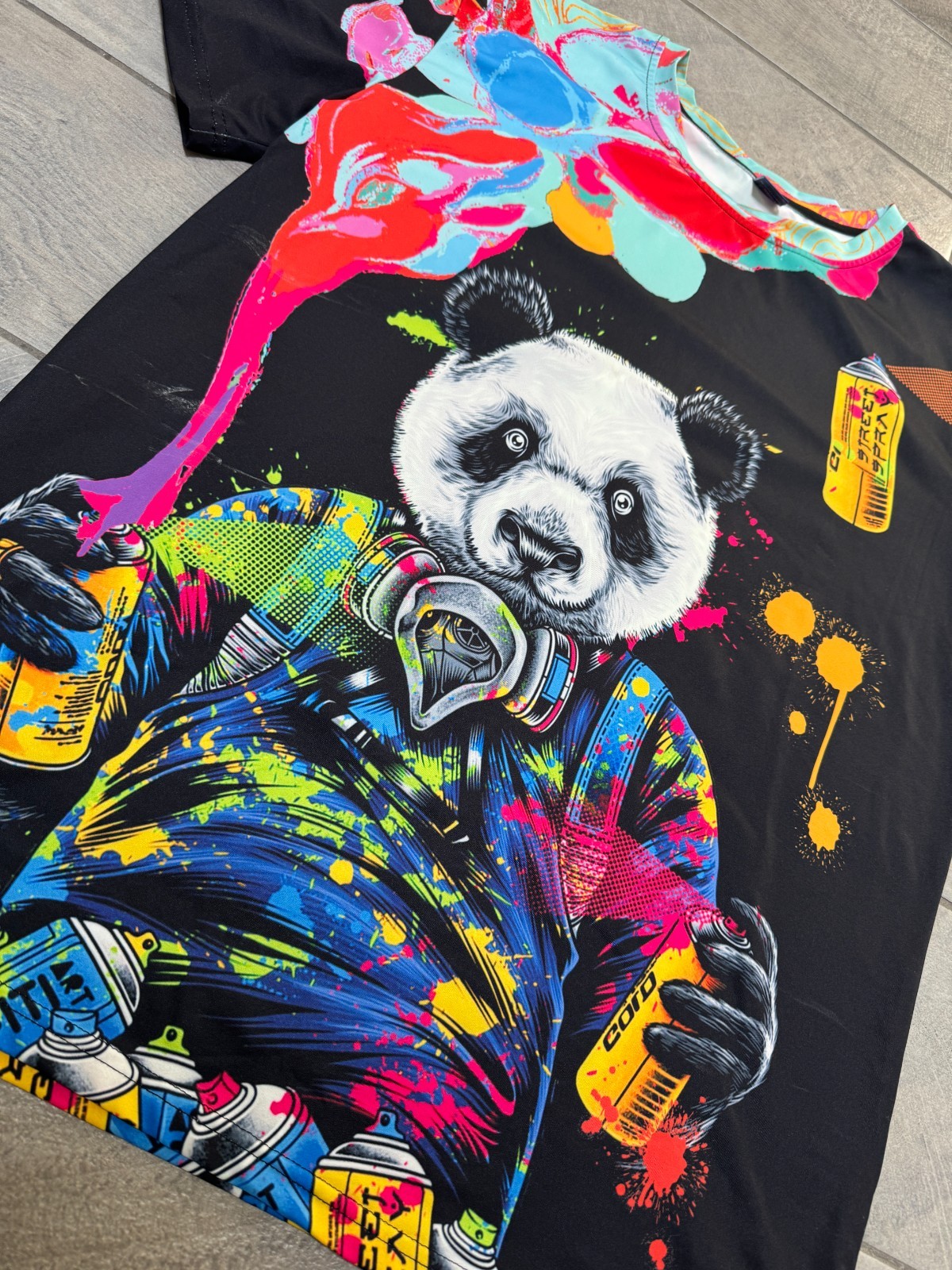 Dynamic Graphic Design Jersey Graffiti Artist Street Panda Size XL Mens gallery