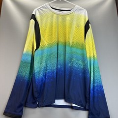 Reel Legends Freeline Mens XL Shirt Sun Rash Guard Fish Scale Print Long Sleeve