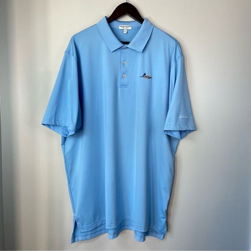Peter Millar Mens XXL Summer Comfort Light Blue Polo Shirt Contentment Bluebird gallery