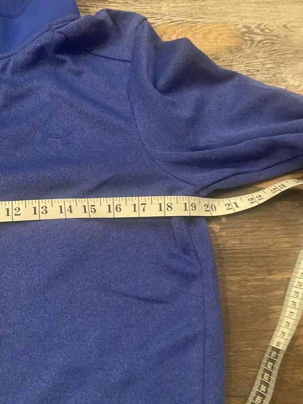Under Armour Golf Men’s Medium Loose Cold Gear Blue Long Sleeve Snaps Logo UA gallery