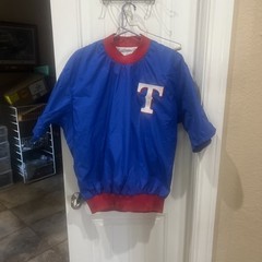 Vintage Powers Short Sleeve Windbreaker Texas Ranger Blue Men’s Large Sz 44
