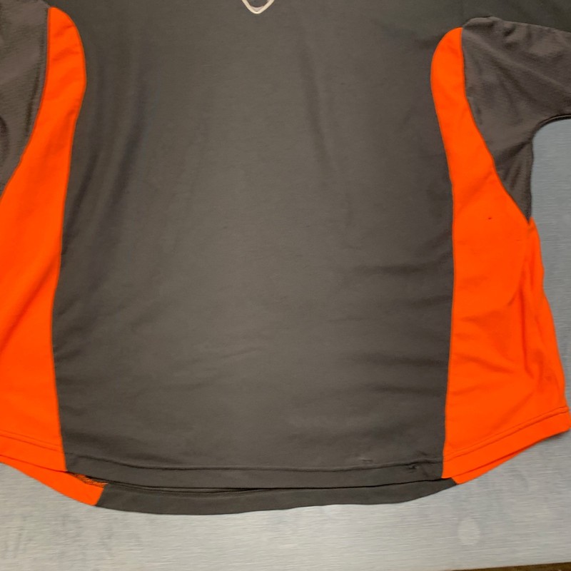 Nike Team Shirt Mens 2XL Black Orange Short Sleeve Logo Performance V-Neck gallery