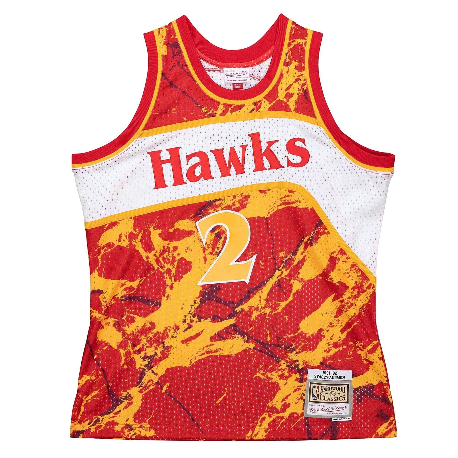 MITCHELL & NESS NBA TEAM MARBLE SWINGMAN JERSEY ATLANTA HAWKS 1991 STACEY AUGMON gallery