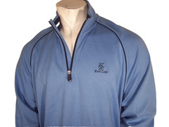 New Bobby Jones Mens XXL Blue 1/4 Zip Peru Cotton Pullover East Lake Golf Club