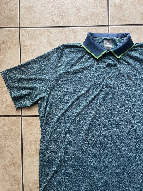 Callaway Men's Opti Dri Short Sleeve Golf Polo Shirt Dot Athletic Training Tee gallery