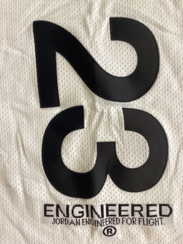 Nike Jordan Jumpman Engineered for Flight White w/ Black Trim Jersey size L NWT gallery