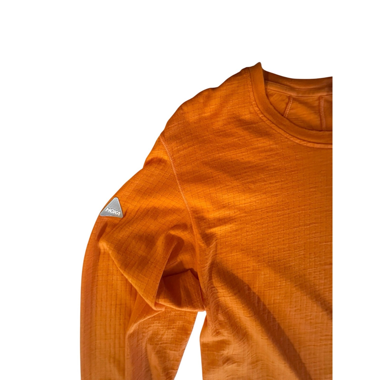 HOKA One One Orange Merino Wool Baselayer L Run Club Gorpcore Hiking Trail Shirt gallery