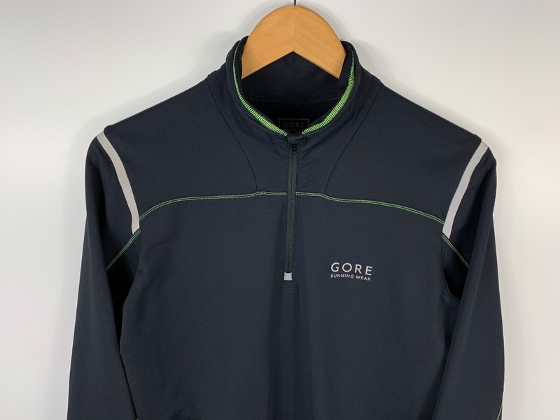 Mens Gore Runnig Wear Hafl Zip Long Sleeve Pullover Black Size M gallery