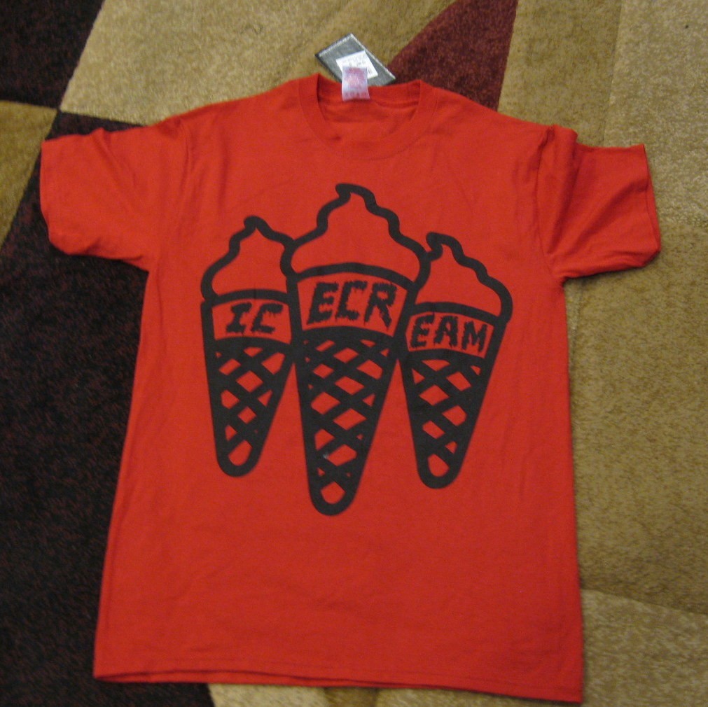 new ICE CREAM RED/BLACK CONE TEE Baseball Softball, Basketball MEN SIZE S gallery