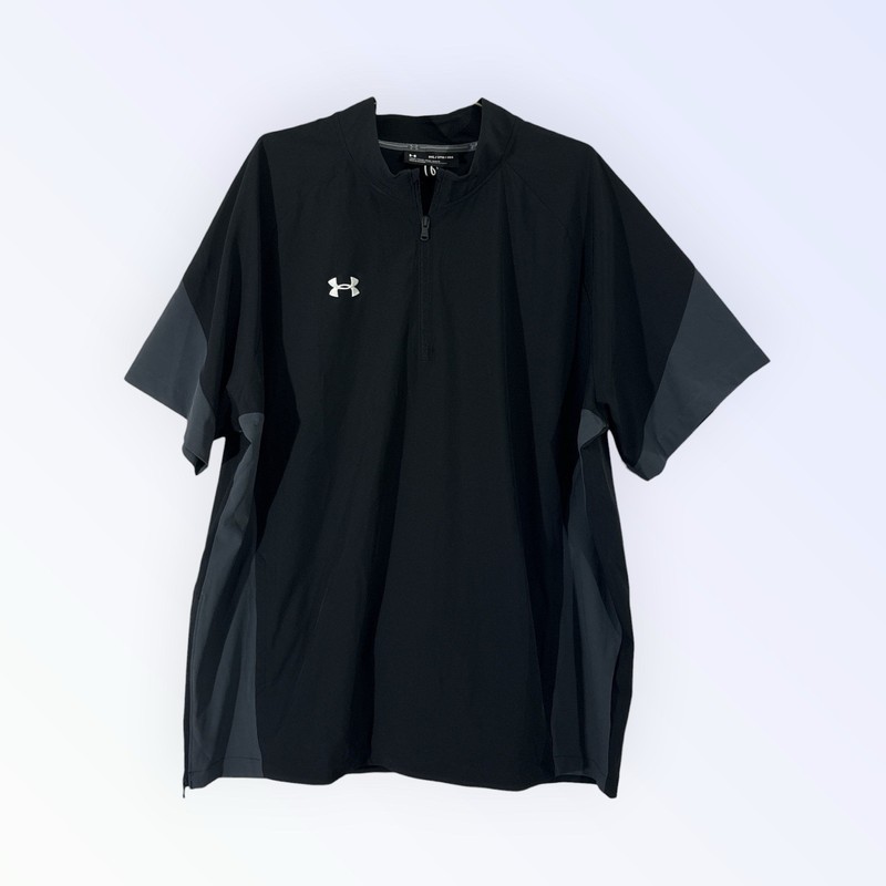 Under Armour MOTIVATE SQUAD Black Gray 3XL Quarter Zip Coach's Pullover NWT gallery
