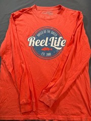 MENS XXL REEL LIFE SUN RAY DEFENDER SERIES LIGHTWEIGHT LONG SLEEVE SHIRT, CORAL