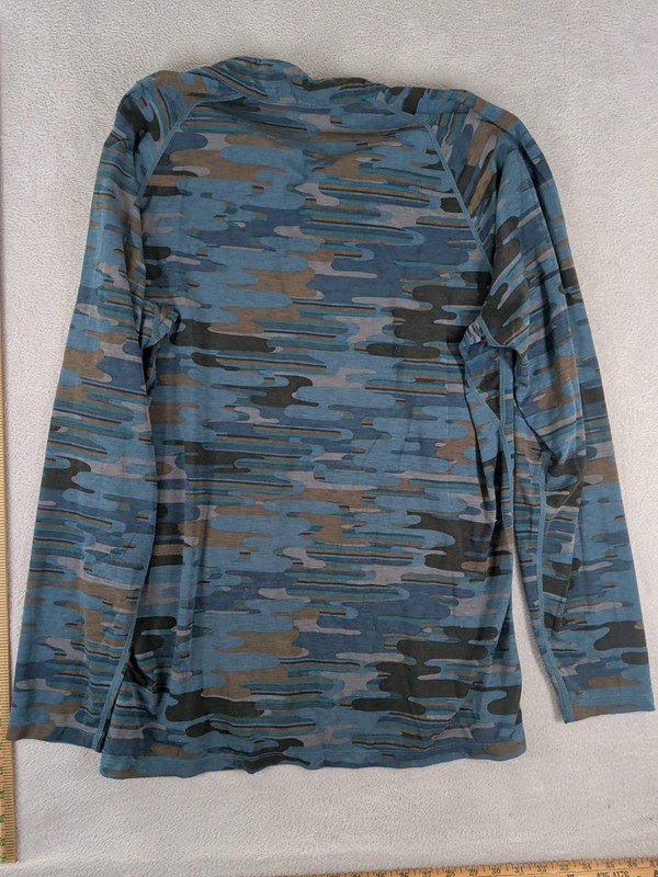 SAXX Viewfinder 1/2 Zip Men's XL Merino Wool Base Layer 'Blue Up In Smoke' Camo gallery