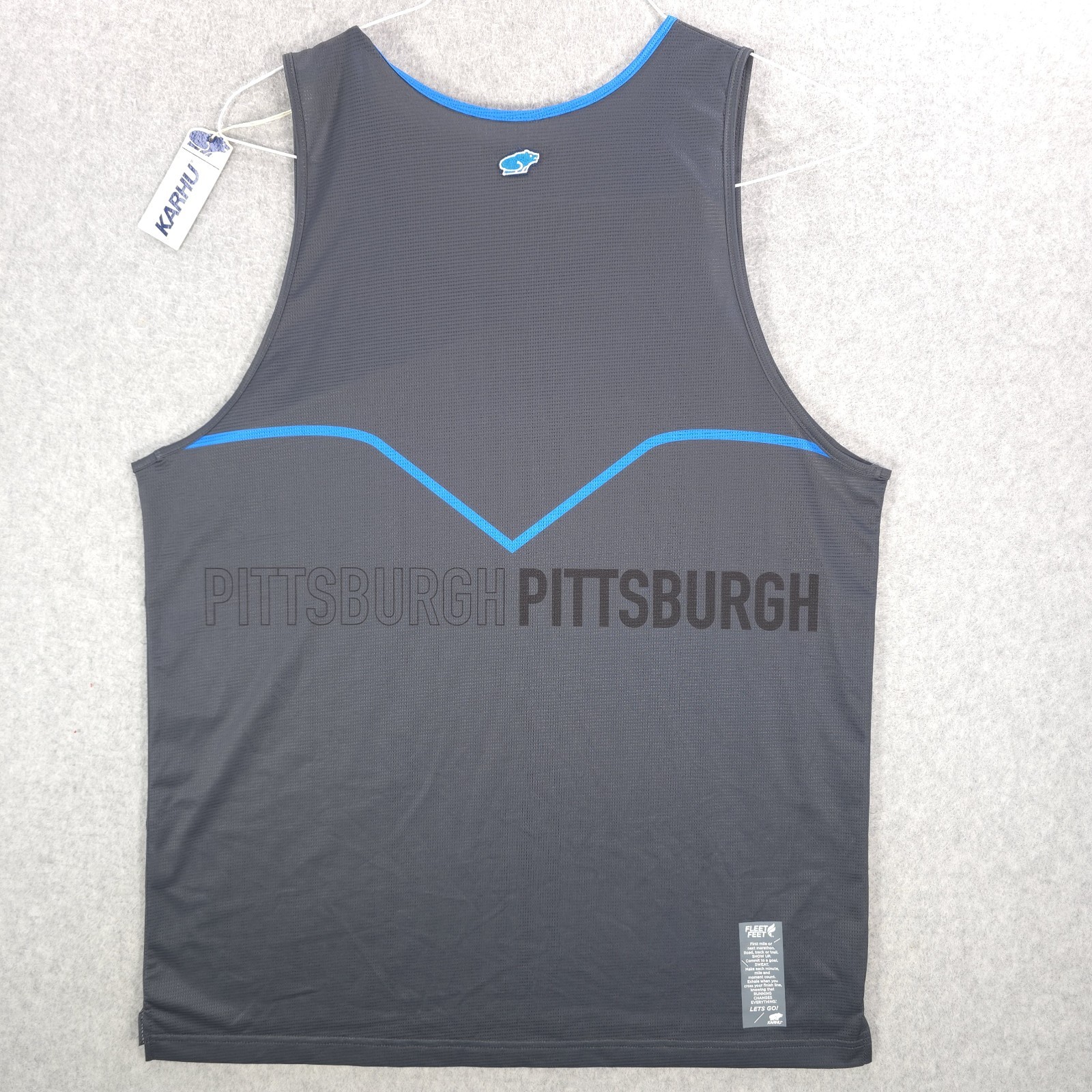 Karhu Pittsburgh Fleet Feet Running Jogging Singlet Gray Tank Top Mens Medium gallery