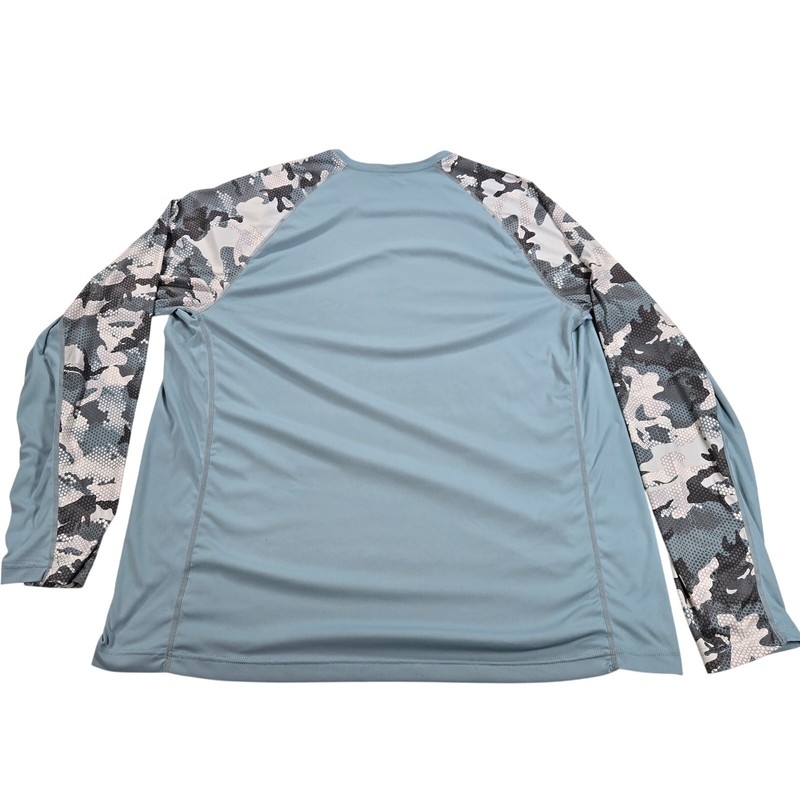 Simms SolarFlex Long Sleeve Blue Camo Fishing Shirt Men's Size XL gallery