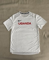 Nike Pro Elite Mens Medium Uganda Team Issued Running White T-Shirt CU8875-100
