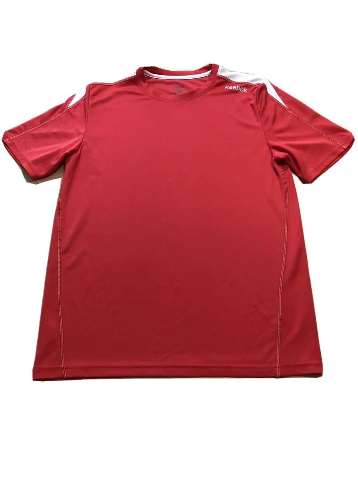 Reebok Play Dry Mens Short Sleeve Athletic T Shirt Red Size Small gallery