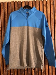 Nike Golf Quarter Zip Pullover, Men’s Medium, Blue And Gray