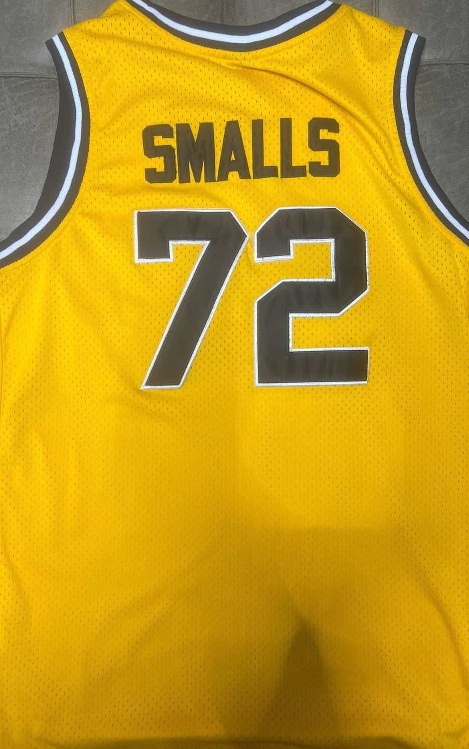 Notorious BIG Smalls 72 Yellow Mesh Basketball Jersey Tank Men's M Crew Neck gallery
