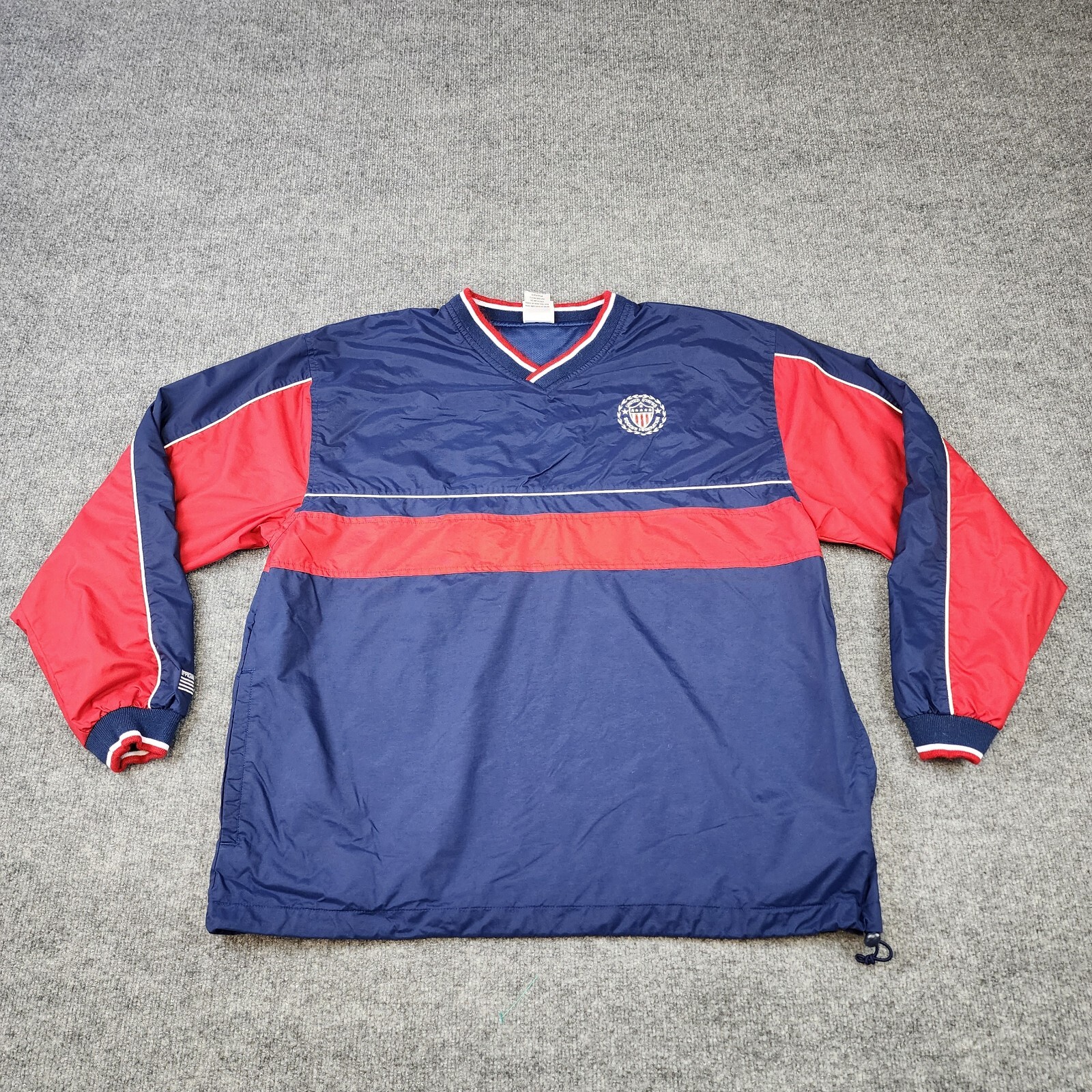 US Soccer Federation Jacket Adult Large Navy Red White Pullover Windbreaker gallery