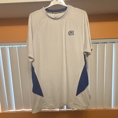 Ecko Function Men’s L White/Blue/Gray Polyester Breathable Crew Neck Logo Tee