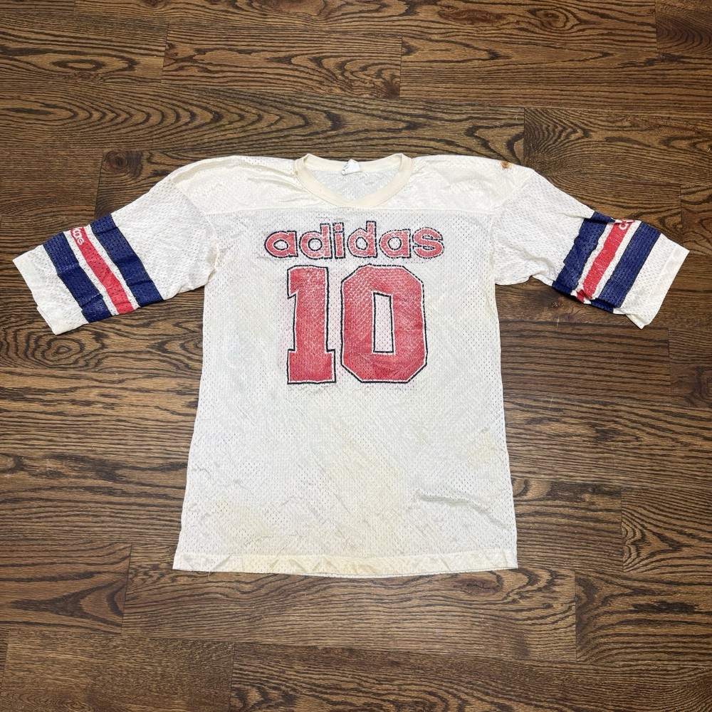 Vintage Adidas Mesh Jersey USA Made Nylon Size Medium #10