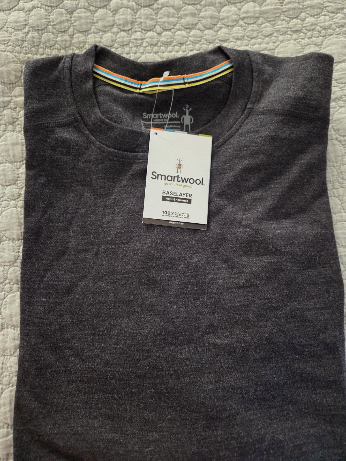 Smartwool Merino 250 Base Layer Crew Men's Clothing CHARCOAL HEATHER : Large 💚 gallery