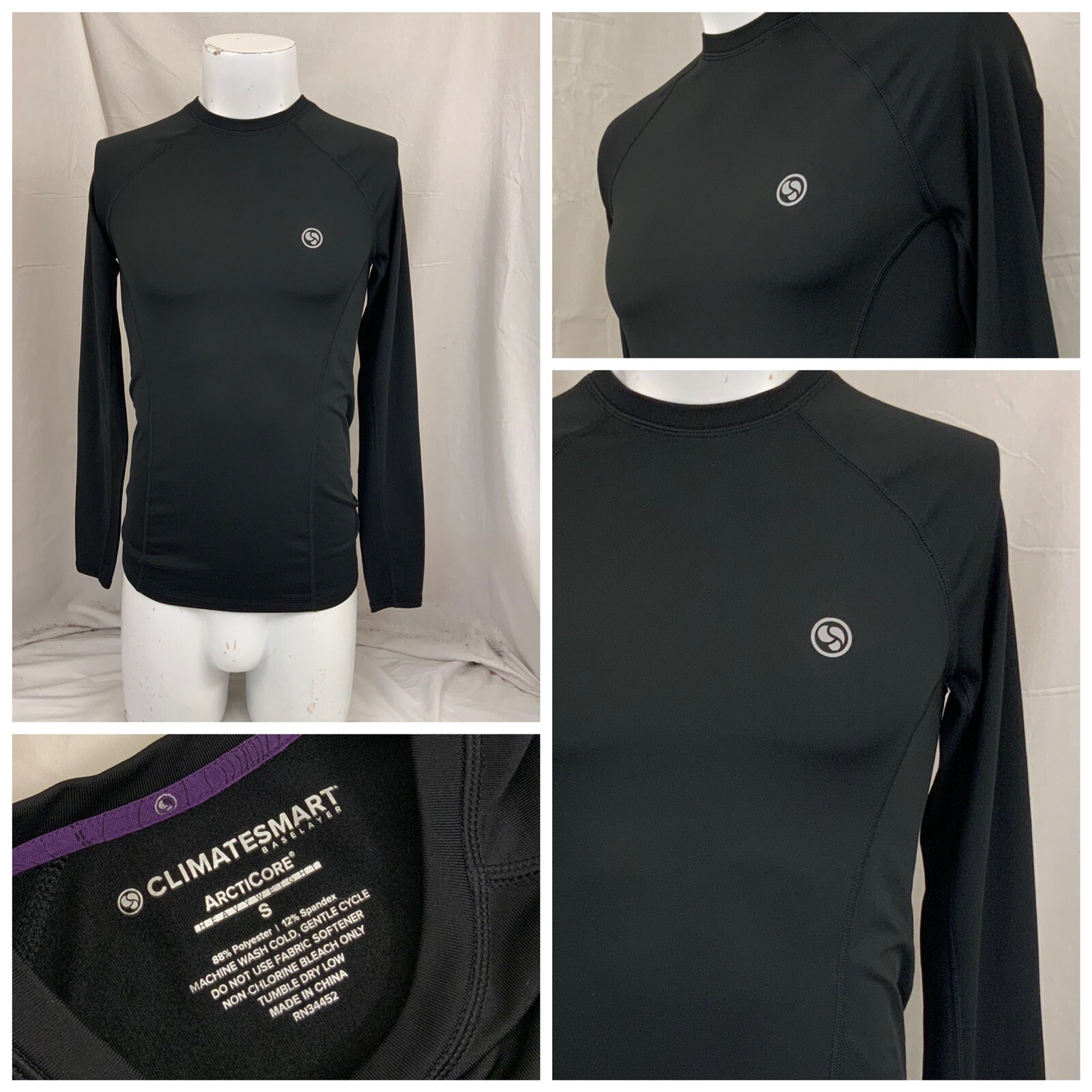 Climate Smart ArctiCore Baselayer S Men Black Poly Spandex LS Crewneck R2-67 gallery