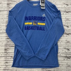 Adidas Warriors Aeroknit Tee Shirt Long Sleeve Blue Size Medium Retro Style NEW