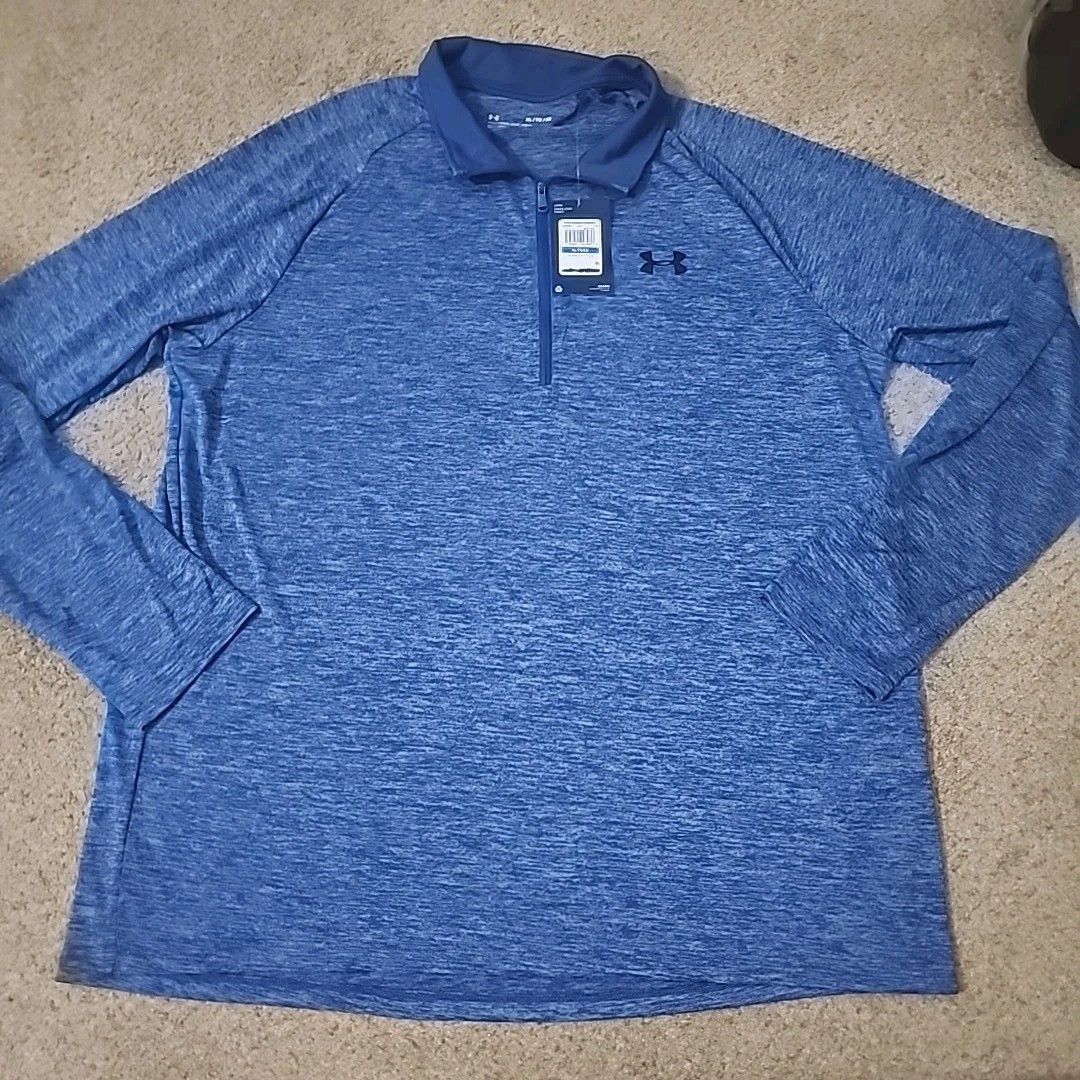Under Armour Men's UA Tech 2.0 1/2 Zip Active Top Blue Size XL NWT $45 MSRP (Q2) gallery