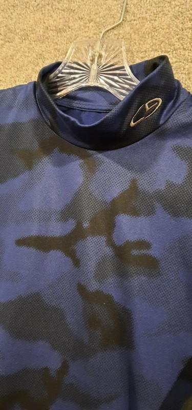 Champion Shirt Youth L Power Core Duo Dry Long Sleeve Camo Black blue Pre-owned gallery