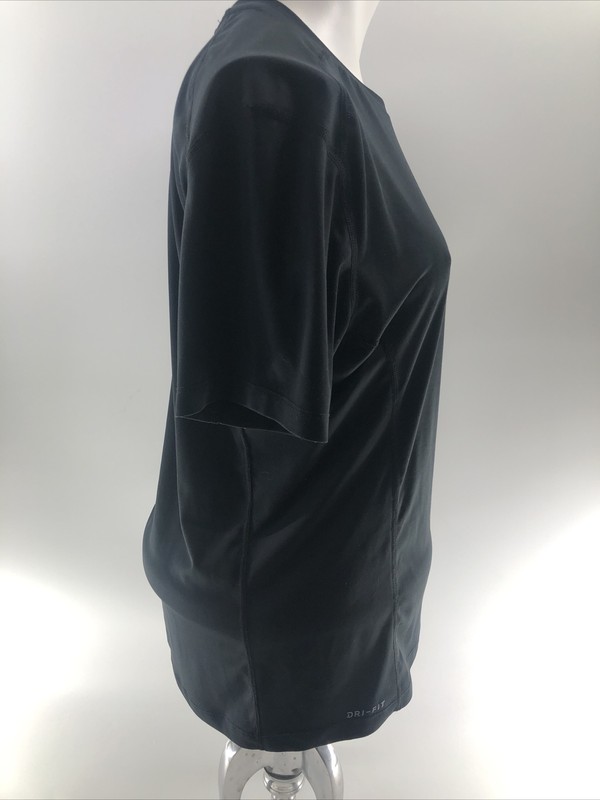 Nike Reflective Running Shirt Short Sleeve Womans Size M. Black Dri-Fit gallery