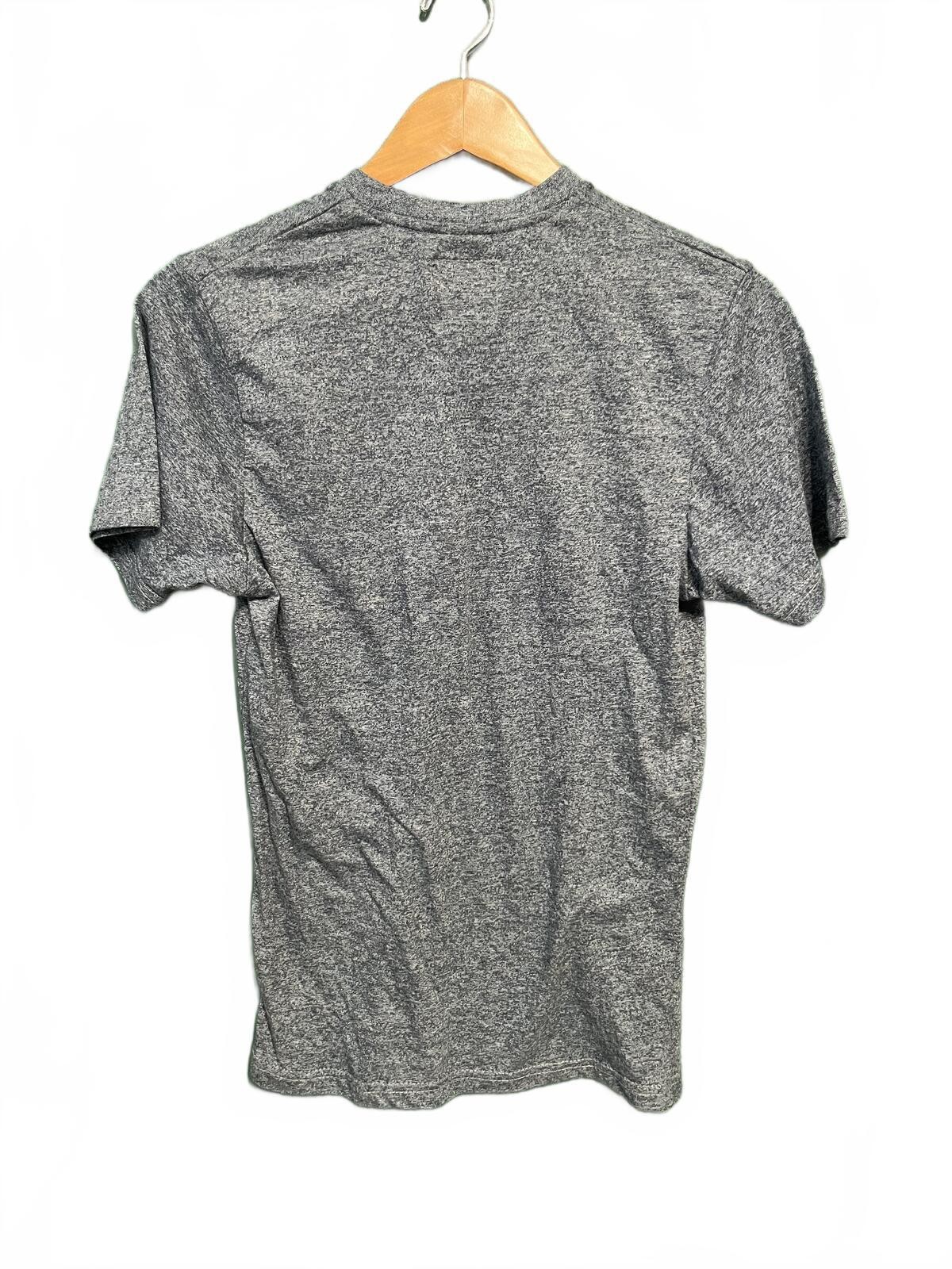 Alpha Beta Men’s Gray Marled V-Neck T-Shirt - Essential Minimalist Basics Size S gallery