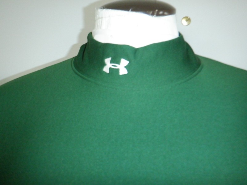 Men's UA UNDER ARMOUR Sz XXL Green COMPRESSION Mock Neck Turtleneck Shirt gallery