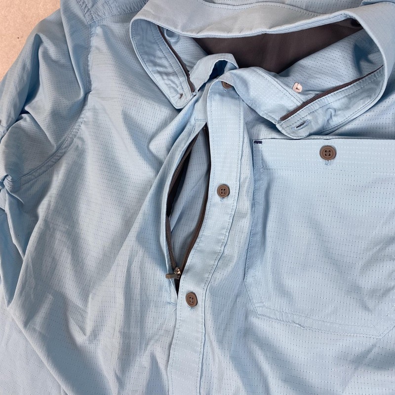 Chubbies Shirt Mens Large Blue Weekend Sport Fishing Long Sleeve Vented Stretch gallery