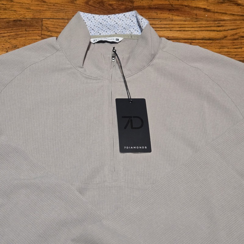 7 Diamonds Oxygenate 1/4 Zip Mens Pullover XL Anti-Odor Quick Dry Sand NWT gallery