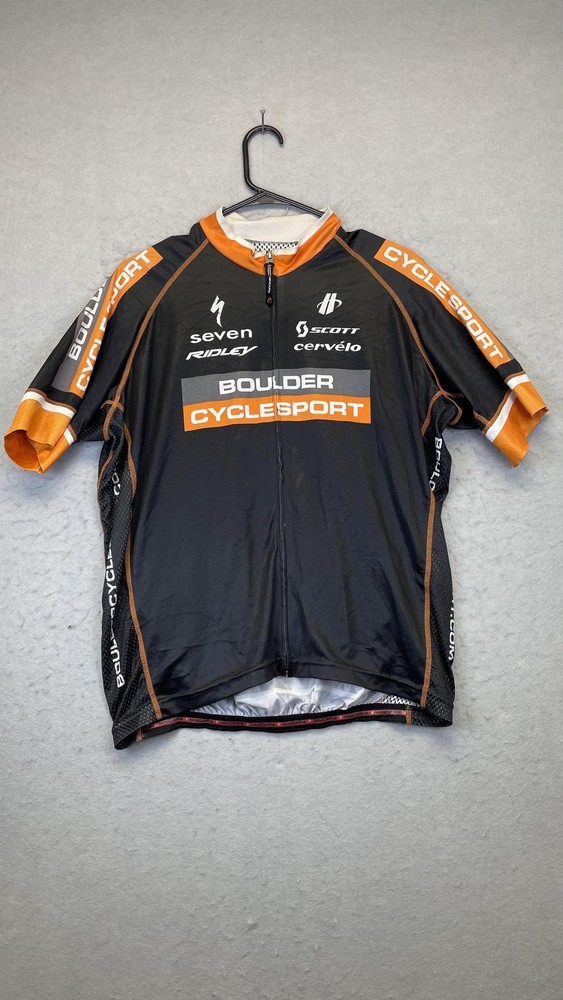 Hincapie Boulder Cycle Sport Jersey Mens 2XL Black Short Sleeve Full Zip Cycling