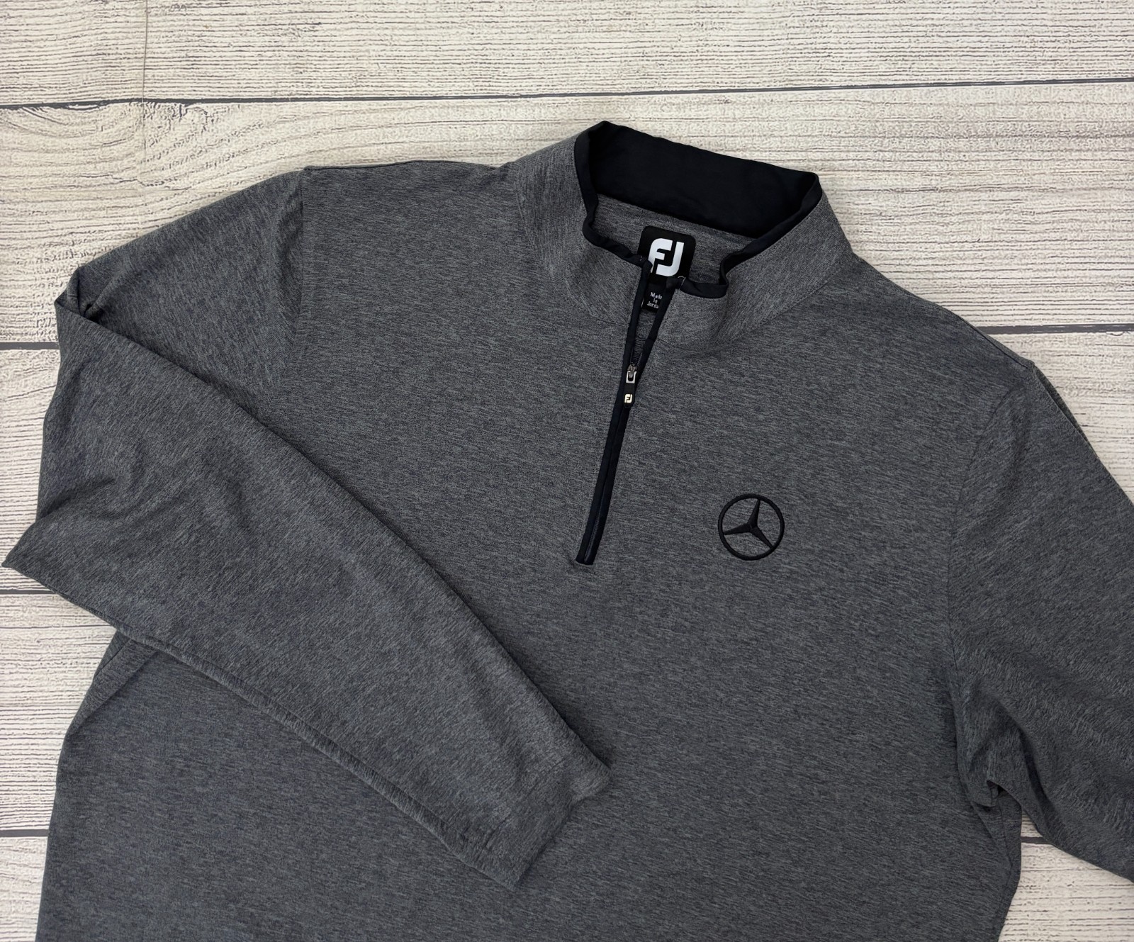 FOOTJOY GOLF Mens XL Gray Heather 1/4 Zip Midlayer Mercedes Long Sleeve Pullover gallery