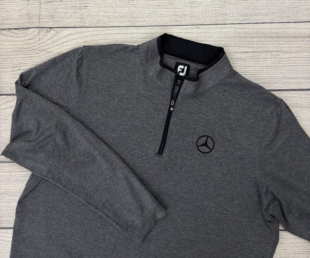FOOTJOY GOLF Mens XL Gray Heather 1/4 Zip Midlayer Mercedes Long Sleeve Pullover