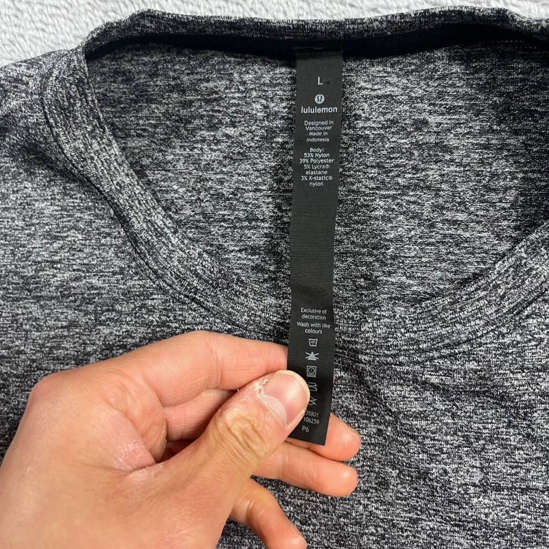 Lululemon Metal Vent Tech Long Sleeve Shirt Mens Large Heathered Grey Black L gallery