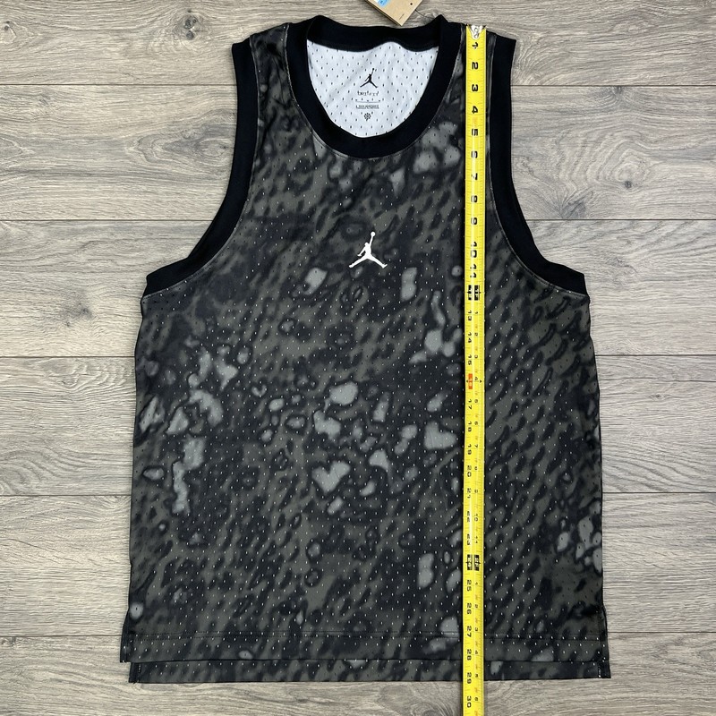 Jordan Basketball Jersey Tank Sz Medium Mens Black Dri Fit Sport Mesh $55 gallery