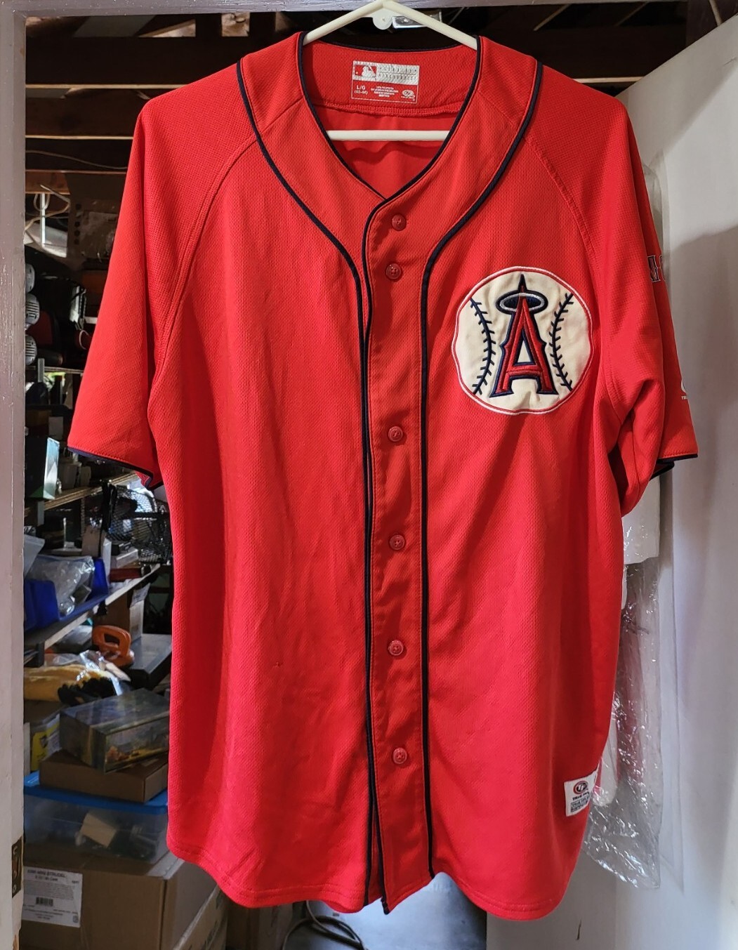 True Fan MLB Anaheim Angels Red Jersey L gallery