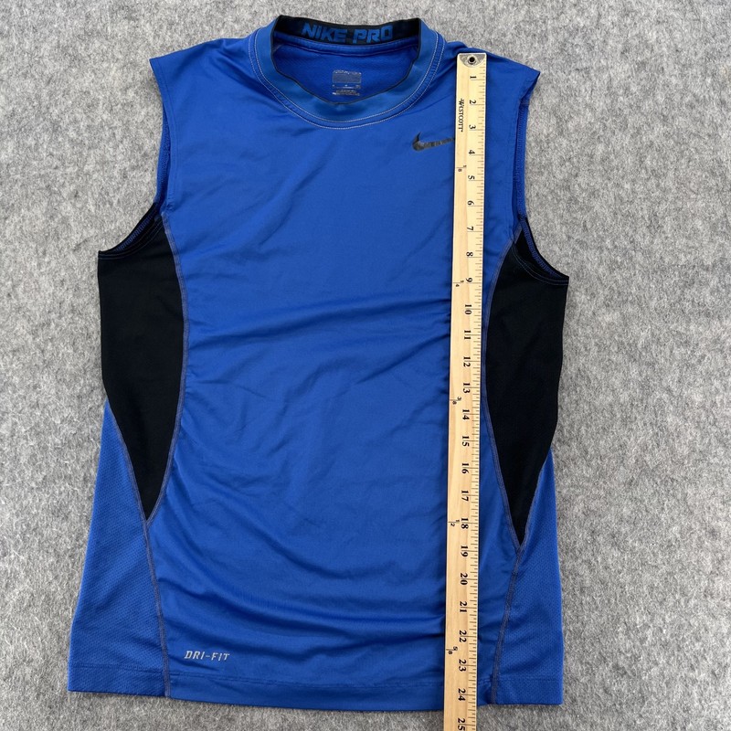 Nike Shirt Mens S Blue Pro Fitted Tank Top Stretch Gym Sports Outdoor gallery