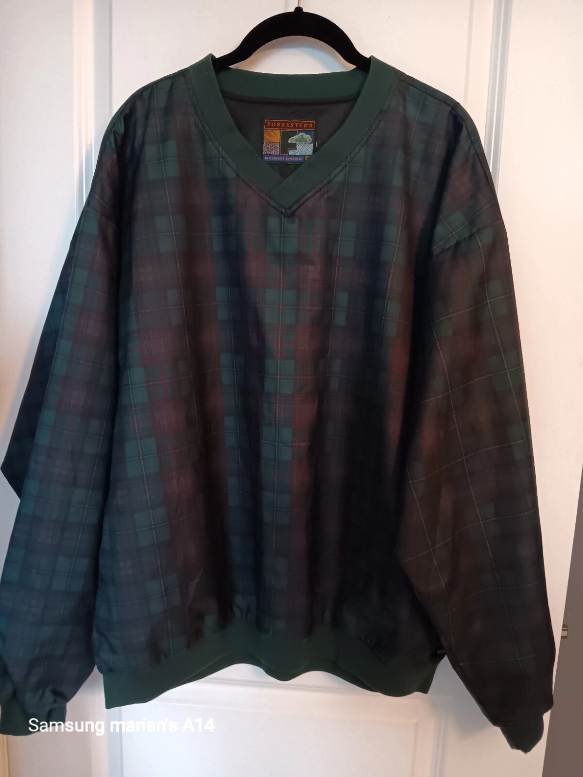 Mens Outdoor Pullover, Moisture Wicking, 2xl, Green Checkered, New Fully Lined gallery