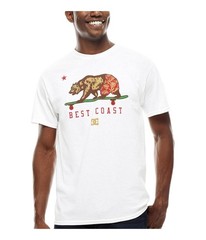DC Mens Cali Bear Graphic T-Shirt, White, Small