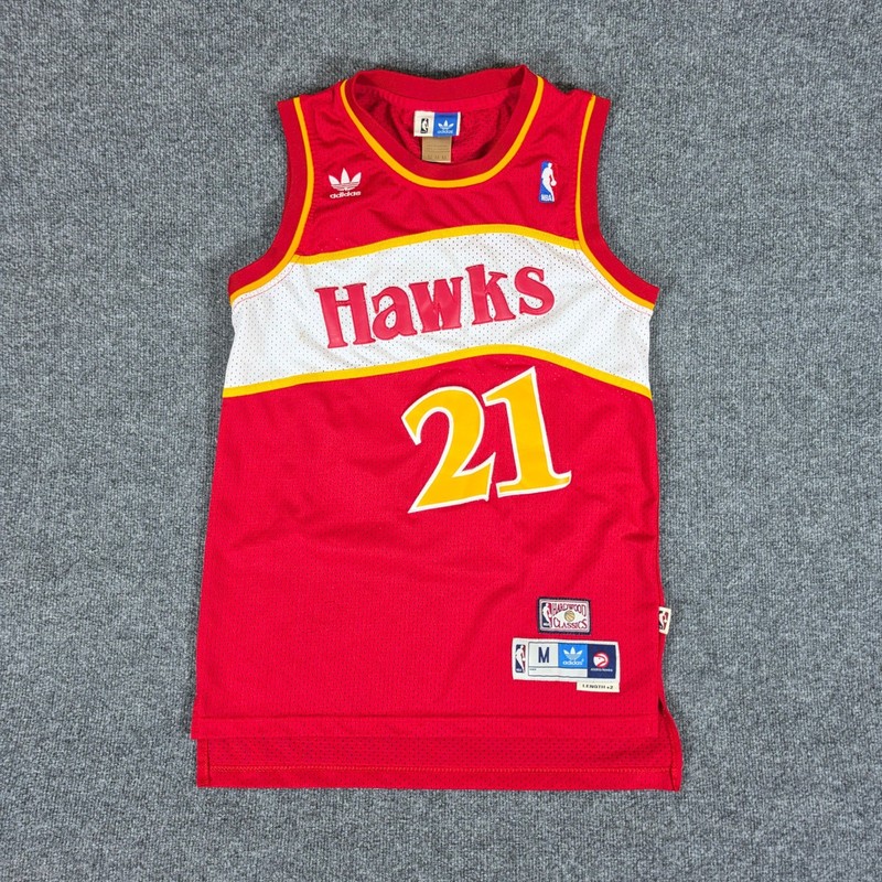 Adidas Atlanta Hawks Dominique Wilkins 21 Hardwood Classics Jersey Mens Med Red gallery